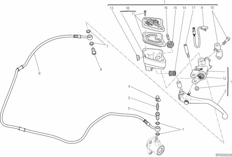 Alle Teile für das Kupplungsgeberzylinder des Ducati Diavel Xdiavel S 1260 2018